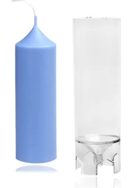 Kalem Silindir Blok Akrilik Plastik Mum Kalıbı