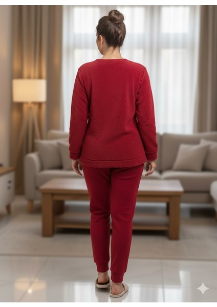 Kadın Bordo Polar Pijama Takım fırsatları