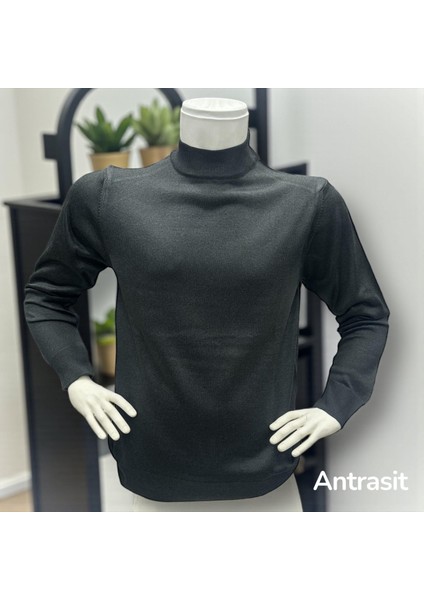 Uzun Kollu Antrasit Balıkçı Yaka Kazak (Unisex) modelleri