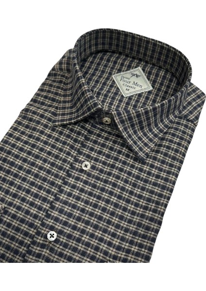 Klasik Geniş Kesim Ekoseli Flanel Çift Cepli Uzun Kollu Erkek Gömlek fiyatları