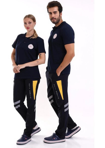 112 Acil Sağlık Yakalı Tshirt Kısa Kol Baskılı - Lacivert fiyatları