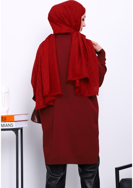 Bordo Soğuk İplik Merserize Triko Tunik fırsatları