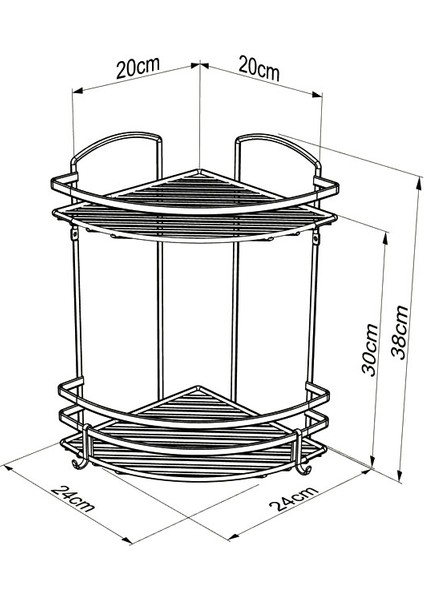 Tekno-Tel 2 Katlı Kancalı Banyo Rafı Mat Siyah LM008H modelleri