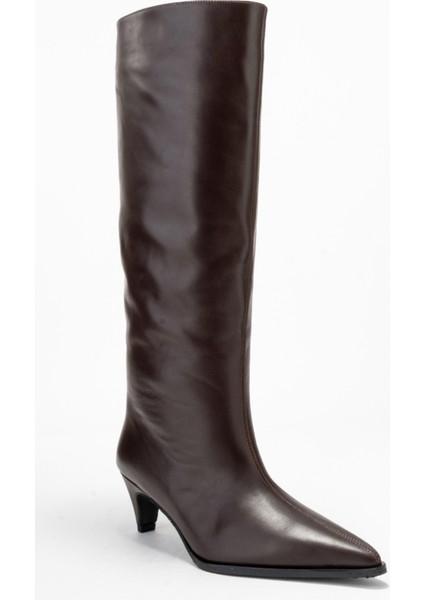 Sıora Kahverengi Cilt Hakiki Deri Kadın Kısa Topuklu Çizme modelleri