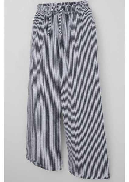 Kız Çocuk Pantolon Çizgili Bağcık Aksesuarlı Beli Lastik Detaylı 8-14 Yaş, Karışık Renk modelleri