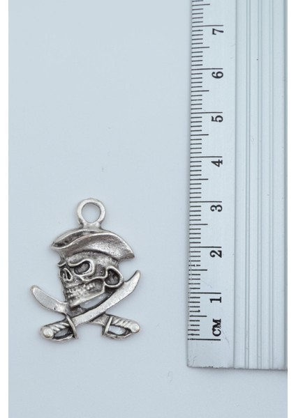 3'lü Kuru Kafa Korsan Sikke Kılıç Gümüş Kaplama Kolye Seti - fırsatları