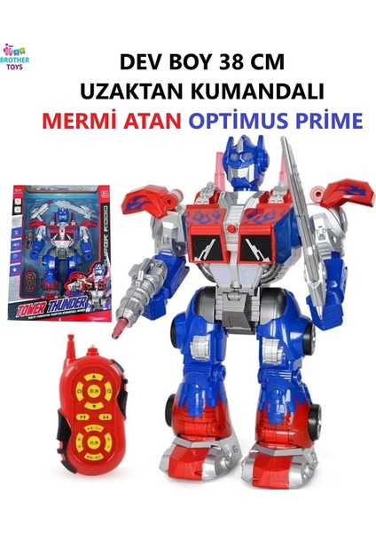 Uzaktan Kumandalı Dev Boy Optimus Prime Transformers Mermi Atan Oyuncak Robot