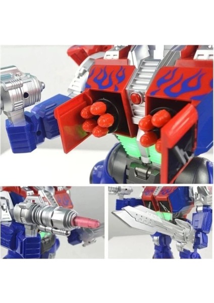 Uzaktan Kumandalı Dev Boy Optimus Prime Transformers Mermi Atan Oyuncak Robot