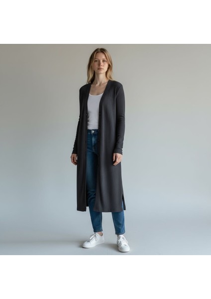Kadın Düğmeli Uzun Triko Hırka modelleri