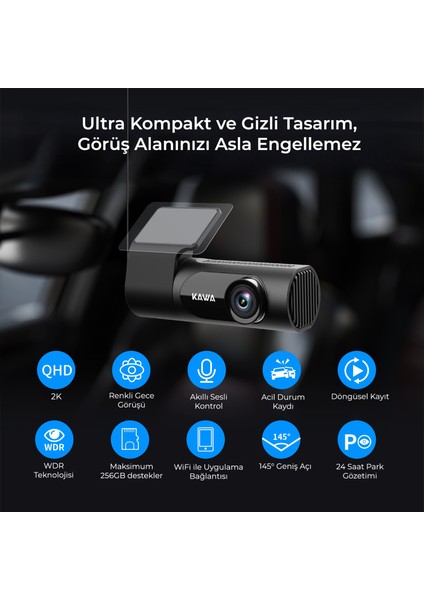 D6 2k 1440P Wifi Araç Kamerası 145° Geniş Açı Wdr Ön Kamera fiyatları