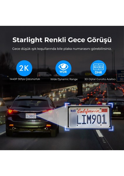 D6 2k 1440P Wifi Araç Kamerası 145° Geniş Açı Wdr Ön Kamera modelleri