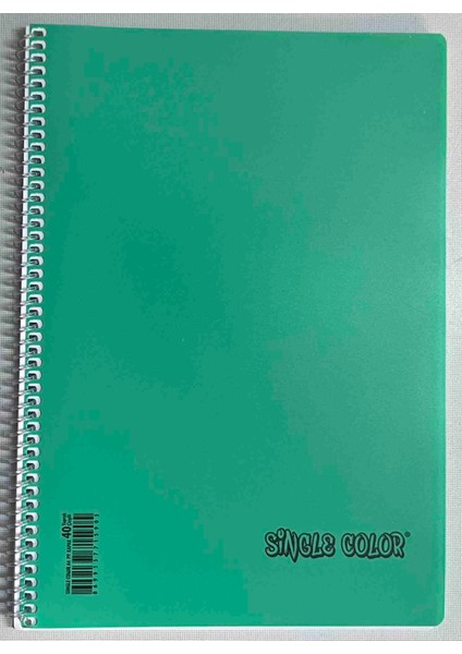 Sıngle Color A4 40 Yaprak Çizgili Pp Kapak Spiralli Defter Turkuaz