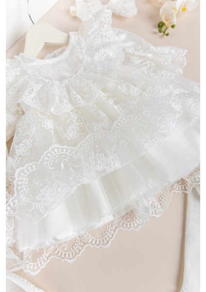 Güpürlü 4'lü Kız Bebek Mevlüt Elbise Seti fiyatları