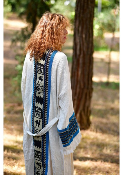 Naturel Symbol Nomad Kimono - Mavi Ton indirimleri