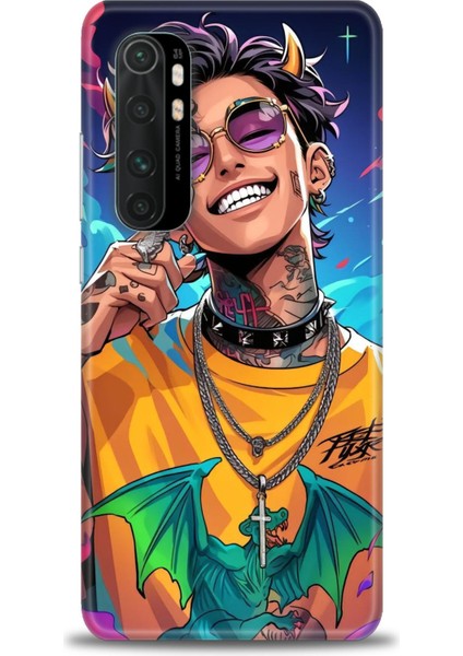 Xiaomi Mi Note 10 Lite Kılıf Hd Baskılı Kılıf + Seramik Tam Kaplayan Ekran Koruyucu 259