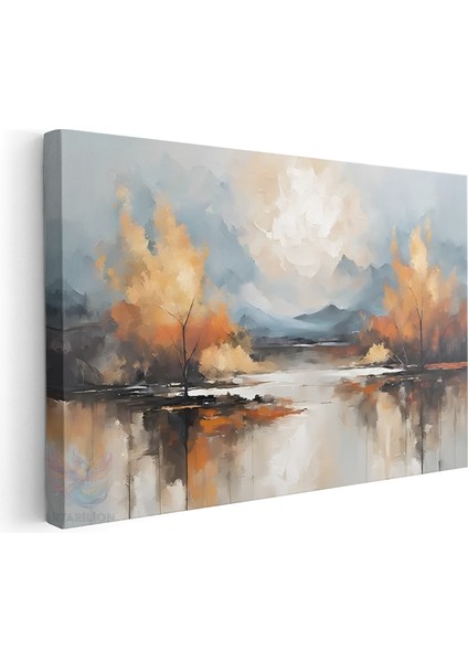 Kanvas Yatay Duvar Tablosu Kanvas Sonbahar Manzarasi Ev Ofis Salon Modern Duvar Tablosu