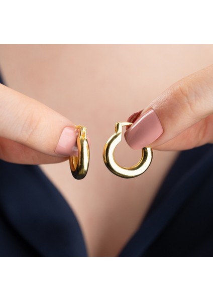 925 Ayar Gümüş Bombeli Halka Küpe indirimleri