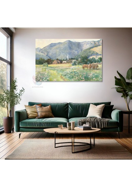Kanvas Yatay Duvar Tablosu Kanvas Vintage Kirsal Manzarasi Ev Ofis Salon Modern Duvar Tablosu