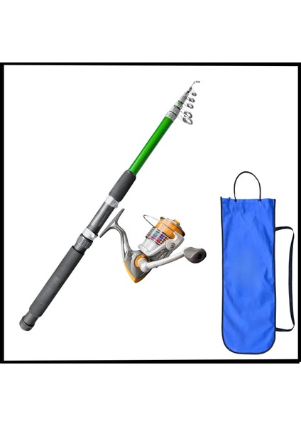 Uyguna-Yakala Olta Seti -300CM Taşıma Çantalı Olta Kamışı 40-80GR / 4000'LIK Olta Makinesi (Yeşil) - LER.094