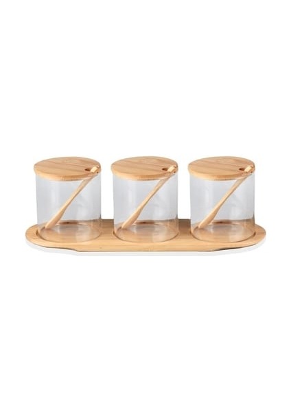 Bambu Kapaklı Borosilikat Cam Kavanoz 3lü Set fırsatları