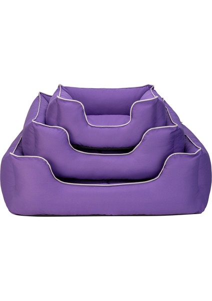 Techmrt Pet Comfort Alpha Kedi ve Köpek Yatağı Mor W Beyaz Biye S 60X50CM fırsatları
