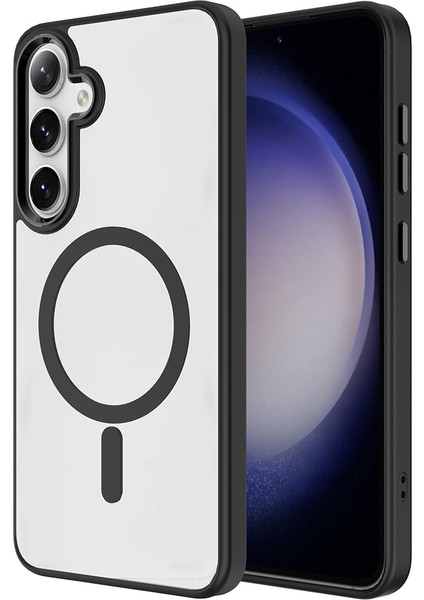 Galaxy S25 Plus Kılıf M-Safe Şarj Özellikli Zore Krom M-Safe Silikon Kapak