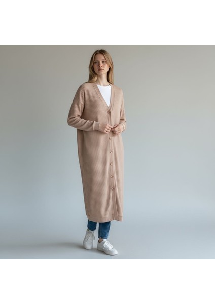 Kadın Düğmeli Uzun Triko Hırka fiyatları