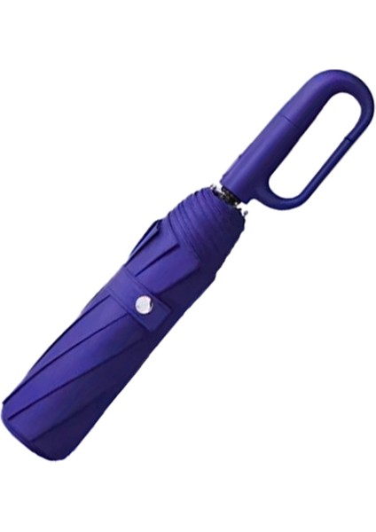 10 Fiber Telli Tam Otomatik Şemsiye Güçlendirilmiş Telli Kanca Saplı Şemsiye - Mavi fiyatları