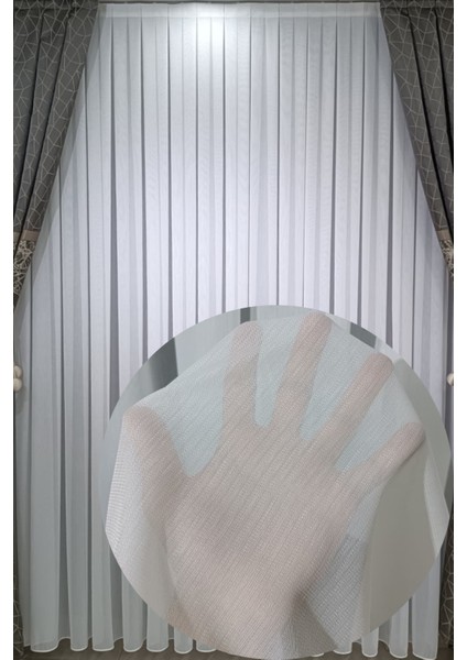 Bambu Tül Perde (1/3 Sık Pile) Ağır Gramajlı Kırışmaz Ütü Istemez