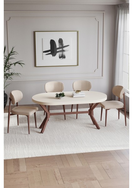 Bohem Polo Mutfak Masası 4 Kişilik Ahşap Görünümlü fiyatları