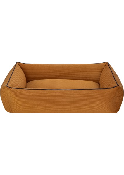 Techmrt Pet Comfort Golf Köpek Yatağı Hardal W Parliament Mavi Biye M 90X70CM