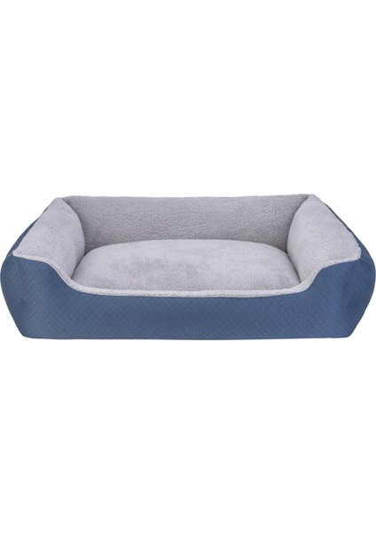 Techmrt Pet Comfort Bravo Duo Köpek Yatağı Mavi/gri Peluş Xl 105X80CM