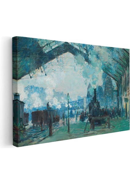 Kanvas Yatay Duvar Tablosu Kanvas Vintage Tren Istasyonu Ev Ofis Salon Modern Duvar Tablosu