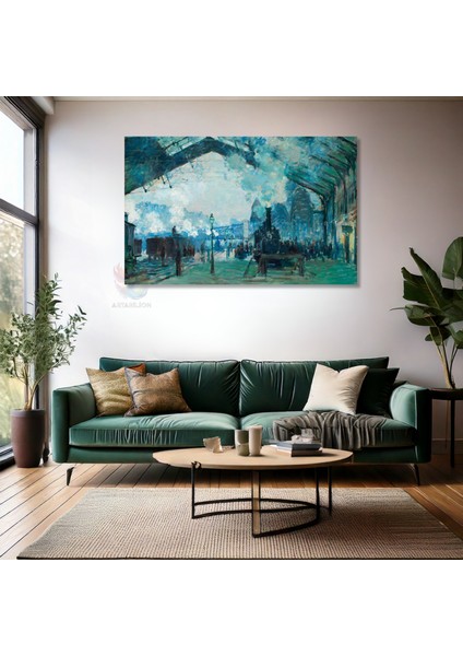 Kanvas Yatay Duvar Tablosu Kanvas Vintage Tren Istasyonu Ev Ofis Salon Modern Duvar Tablosu fiyatları