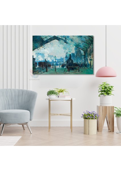 Kanvas Yatay Duvar Tablosu Kanvas Vintage Tren Istasyonu Ev Ofis Salon Modern Duvar Tablosu modelleri