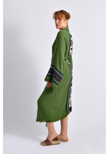 Olive (Zeytin Yeşili) Symbol Nomad Kimono fırsatları