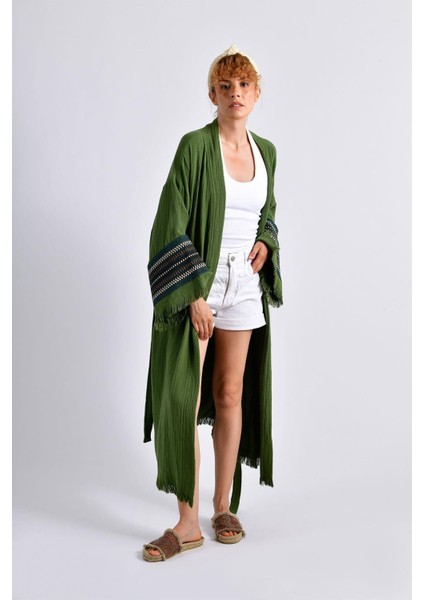 Olive (Zeytin Yeşili) Symbol Nomad Kimono indirimleri