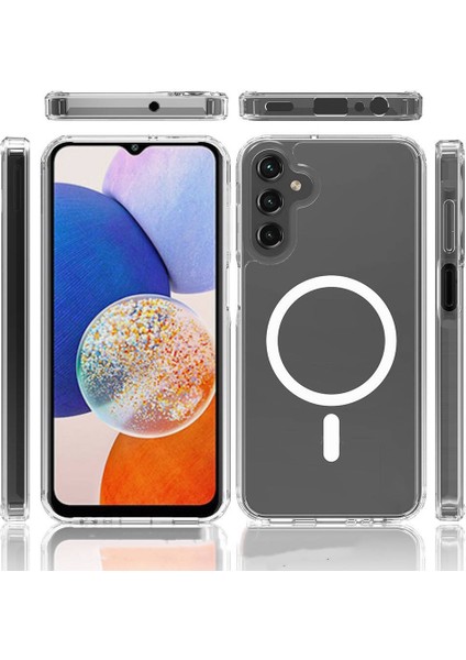 Galaxy S25 Plus Kılıf M-Safe Şarj Özellikli Şeffaf Sert Pc Zore Embos Kapak modelleri