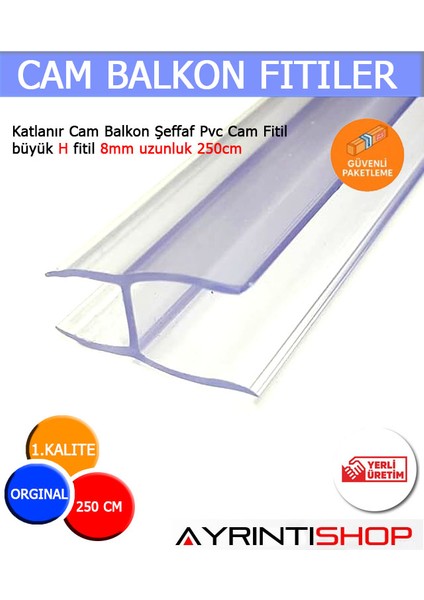 Ayrıntıshop Cam Balkon Fitil Conta Buyuk H 8mm 1 Adet