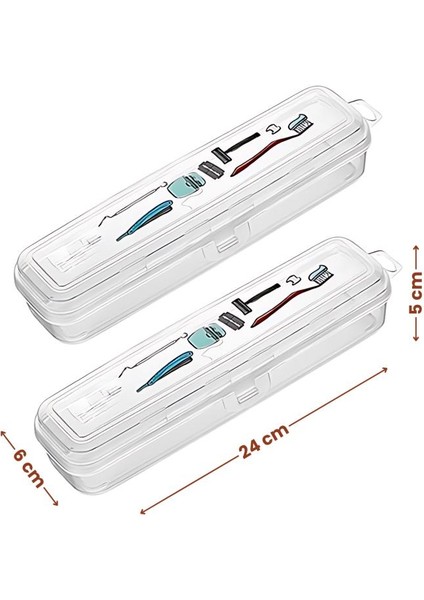 2’li Diş ve Tıraş Bakım Ürünleri Kutu Seti, Fırça Macun Traş Makyaj Aksesuar Seyahat Saklama Kabı fiyatları