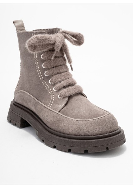 Mına Vizon Süet Hakiki Deri Kadın Postal Bot modelleri