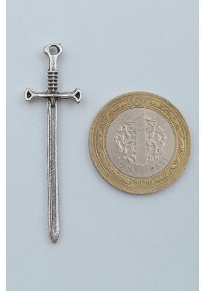 Kılıç Gümüş Kaplama Deri İp Kolye fırsatları