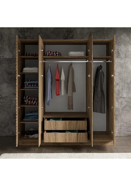 Hunerika Nanoma Premium 4 Kapaklı Gardırop,minifiks Bağlantılı fiyatları