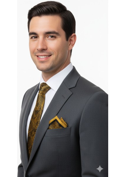 Erkek Kravat Klasik Mendilli Şık Leke Tutmaz Zirve Model Geniş Tasarım fiyatları