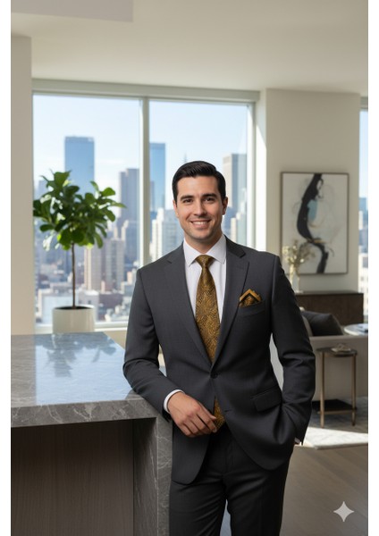 Erkek Kravat Klasik Mendilli Şık Leke Tutmaz Zirve Model Geniş Tasarım indirimleri