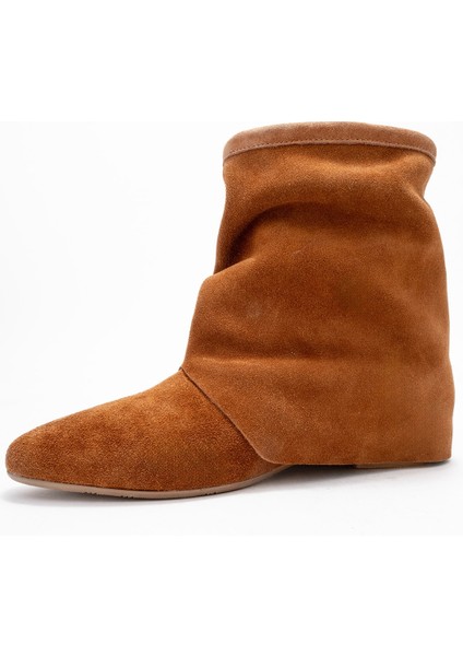 Noar Taba Süet Hakiki Deri Büzgülü Fermuarlı Kadın Bot fırsatları
