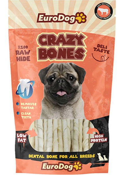 Techmrt Eurodog Crazy Bone Sütlü Burgu Çubuk 20 Li x 2 Adet