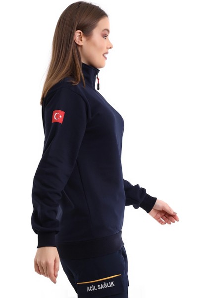 Paramedik Sweatshirt Kışlık Unisex Balıkçı Yaka - Lacivert modelleri