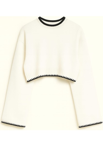 Tığ Işlemeli Kadın Crop Kazak fiyatları