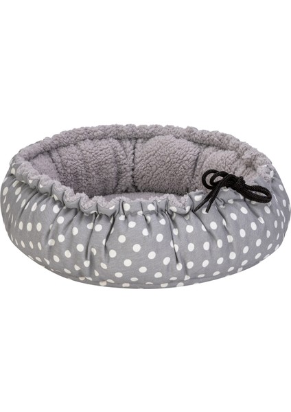 Techmrt Pet Comfort Sunflower Kedi ve Köpek Yatağı Çift Taraflı Gri Dot/peluş 60CM